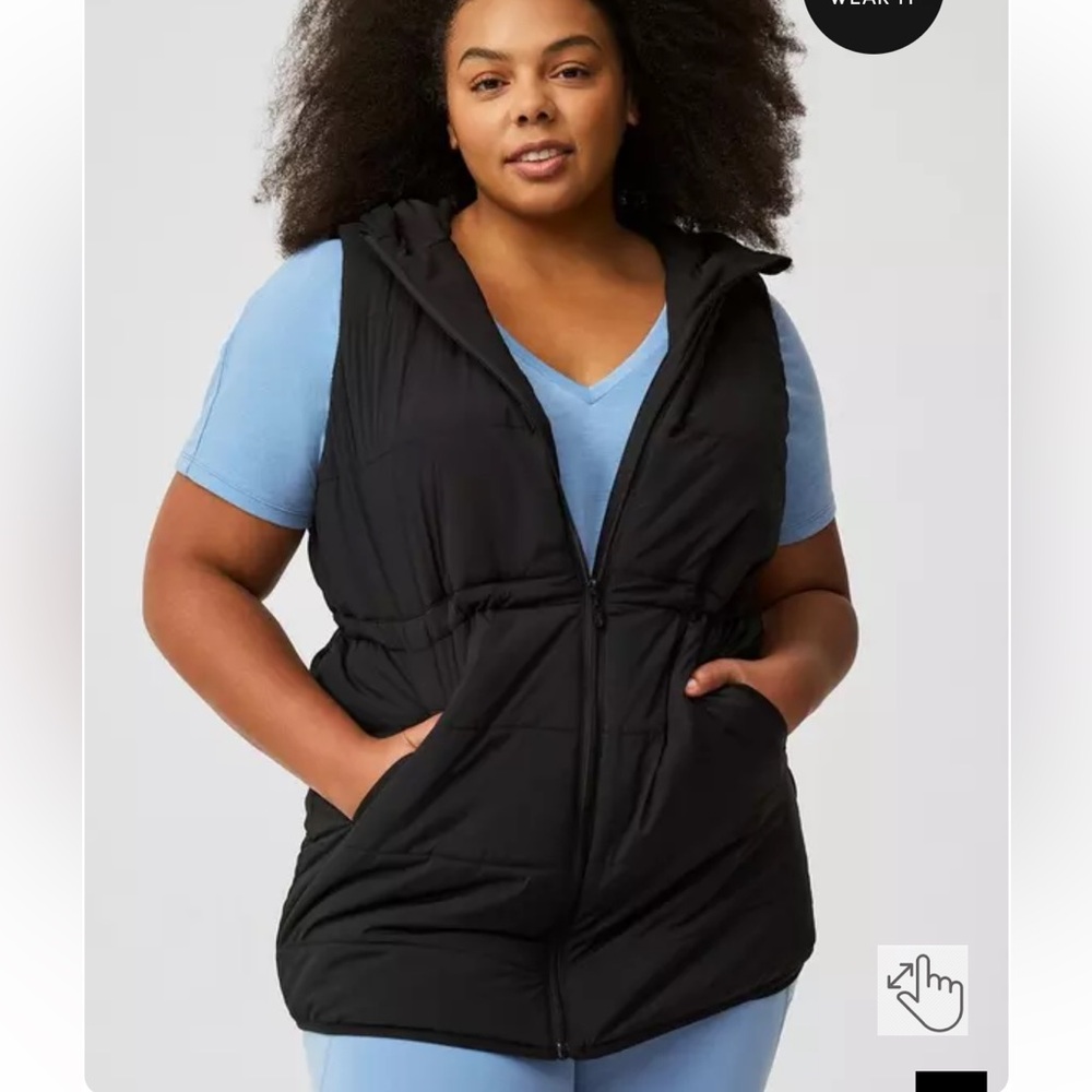 torrid Black Hooded Quilted Puffer Vest